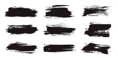 Collection of Hand Drawn Grunge Ink Brush Strokes and Lines. Creative brush lines with rough edges. Abstract freehand doodle line borders. Highlight splashes vector