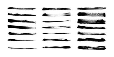 Hand Drawn Grunge Ink Brush Strokes and Lines. Creative brush lines with rough edges. Abstract freehand doodle line borders. Highlight splashes vector