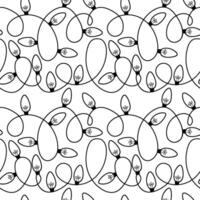 Seamless Pattern of Decorative String Lights in Black and White Design vector