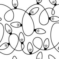 Seamless Pattern of Decorative String Lights in Black and White Design vector