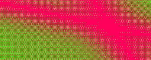 Pixel pattern background with bitmap game texture. Dotted dither red and green gradient bg. Abstract geometric noisy screen tone. Retro digital wallpaper vector