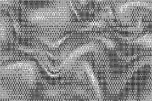 Wavy bitmap pattern background with pixel. Gradient dotted halftone dither effect. Retro game glitch abstract noise. Grunge vintage wallpaper vector