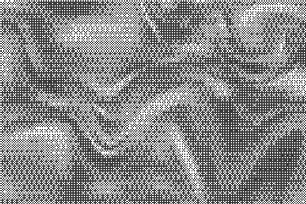 Wavy bitmap pattern background with pixel. Gradient dotted halftone dither effect. Retro game glitch abstract noise. Grunge vintage wallpaper