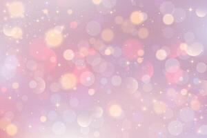 Pink bokeh background with light blurred abstract gradient. Glowing soft purple wallpaper with sparkles. Luxury romantic pastel fluid backdrop for Valentine Day vector