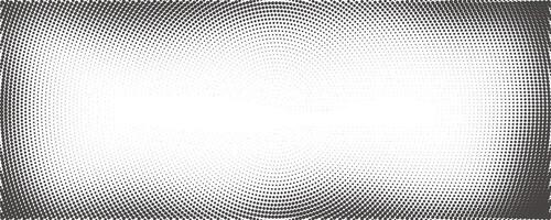 Dotted background with radial halftone effect. Comic wavy gradient border on white backdrop. Old grainy abstract frame. Retro graphic texture. vector