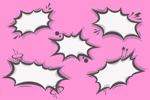 Manga speech bubble for text. Comic pop art frame with halftone dotted effect. Chat shape for shock shout and scream action messages. Irregular anime template. vector
