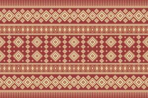 Red and yellow vintage geometric abstract Ethnic pattern. vector
