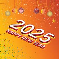 Happy New Year 2025 design with modern celebration numbers with elegant number concept. vector