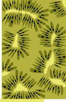 Abstract kiwi fruit slice pattern green background and black seed vector