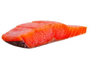 Lightly salted red salmon fish isolate on a white background. photo