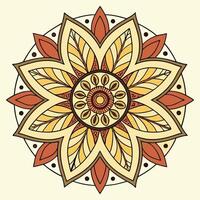sunflower inspired mandala with overlapping peta vector