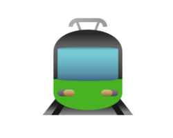 Public transport train or subway on rails icon for short or medium length journeys png