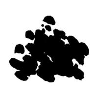 Black ink splash isolated on white background. Hand drawn abstract blot. vector