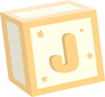 Letter J, 3D Toy baby block alphabet png