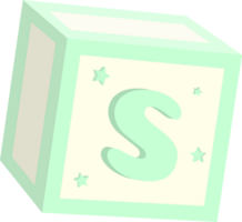 Letter S, 3D Toy baby block alphabet png