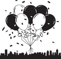 Happy New Year Celebration Background with Balloons vector