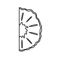 Tropical pineapple slice in outline style. Perfect for branding, fruit themed logos, or minimalist design projects vector