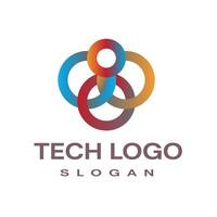 Tech minimalist logo design. vector
