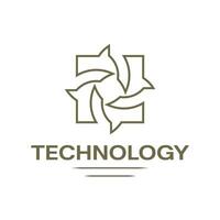 Tech minimal logo design. vector