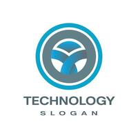 Minimal tech logo design. vector