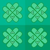Clover heart o green leaf. Happy Saint Patrick day. Seamless pattern. vector