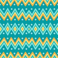 Geometric Ethnic Pattern Mint Orange summer theme Seamless pattern. vector