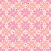 Heart of Flowers with polka dot. Pink theme On seamless pattern. vector