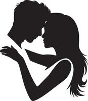 Elegant love silhouette featuring couples in romantic valentine poses such as hugging dancing and proposals perfect for valentines day creative projects and themed designs vector