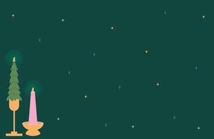 Cute candle green color background vector