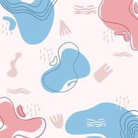hand drawn cute abstract background template vector