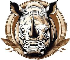 The rhino is in the center of the frame vector