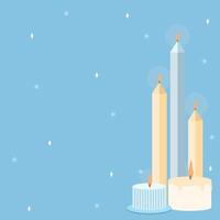 Simple Minimalist Candles Blue Background vector