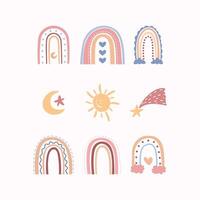 Hand Drawn Boho element item collection vector