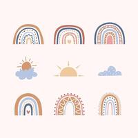 Hand Drawn Boho element collection vector