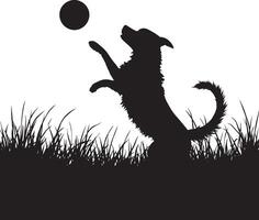 Get inspired by the silhouette of a playful dog, an aesthetic representation of joy and energy, ideal for art, projects, or decor themes. vector