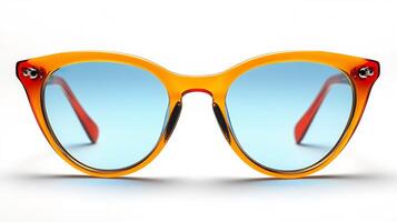 Unique eyeglasses neon frames offering a fashionable and elegant design for upscale professional settings isolated on white background photo