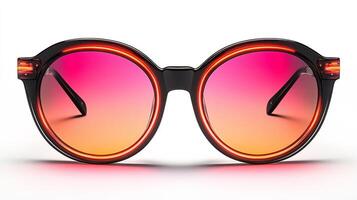 Oversized sunglasses neon accents crafted for a bold and trendy appearance suitable for upscale office settings isolated on white background photo