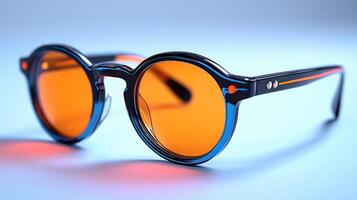 Glossy sunglasses featuring neon accents a highend design creating a bold and sophisticated look suitable for professional office settings isolated on white background photo
