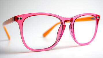 Trendy eyeglasses bold neoncolored frames blending vibrant style with a professional look for formal office environments isolated on white background photo