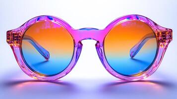 Fashionable neoncolored glasses a bold and unique design blending luxury and sophistication for stylish office settings isolated on white background photo