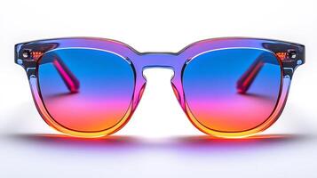 Designer sunglasses vibrant neon patterns combining highend luxury and trendy vibes suitable for office and casual settings isolated on white background photo