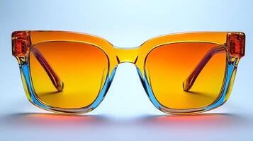Fashionable neoncolored glasses bold frames perfectly suited for a stylish and professional office environment isolated on white background photo