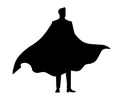 illustration of a superhero silhouette with a cape, symbolizing power, bravery, and potential. Perfect for concepts of heroism, strength, and inner ability vector