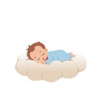 a baby sleeping on a cloud vector