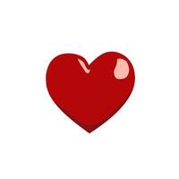 Red Valentine heart icon in a simple, clean design. Heart shape isolated on a white background, perfect for love, romance, and Valentine's Day themes. Ideal for greeting cards, logos, and graphic vector