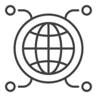 International Relations round linear icon or symbol vector