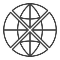 Multipolarity Earth Globe minimal icon or symbol in outline style vector