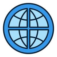 Multipolarity with Earth Globe blue icon or symbol vector