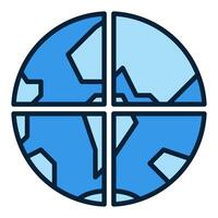Earth Multipolarity blue icon or design element vector