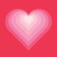 Concentric tunnels of hearts on red background. Cute and romantic elements collection for Valentine's Day. Pastel aesthetic hearts background with copy space. vector